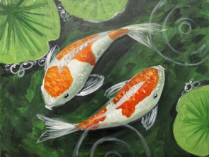 Virtual Tutorial Don T Be Koi - Dragonfly Pond Easy Beginner Acrylic Painting Tutorial Virtual Tutorial Don T Be Koi - Dragonfly Pond Easy Beginner Acrylic Painting Tutorial